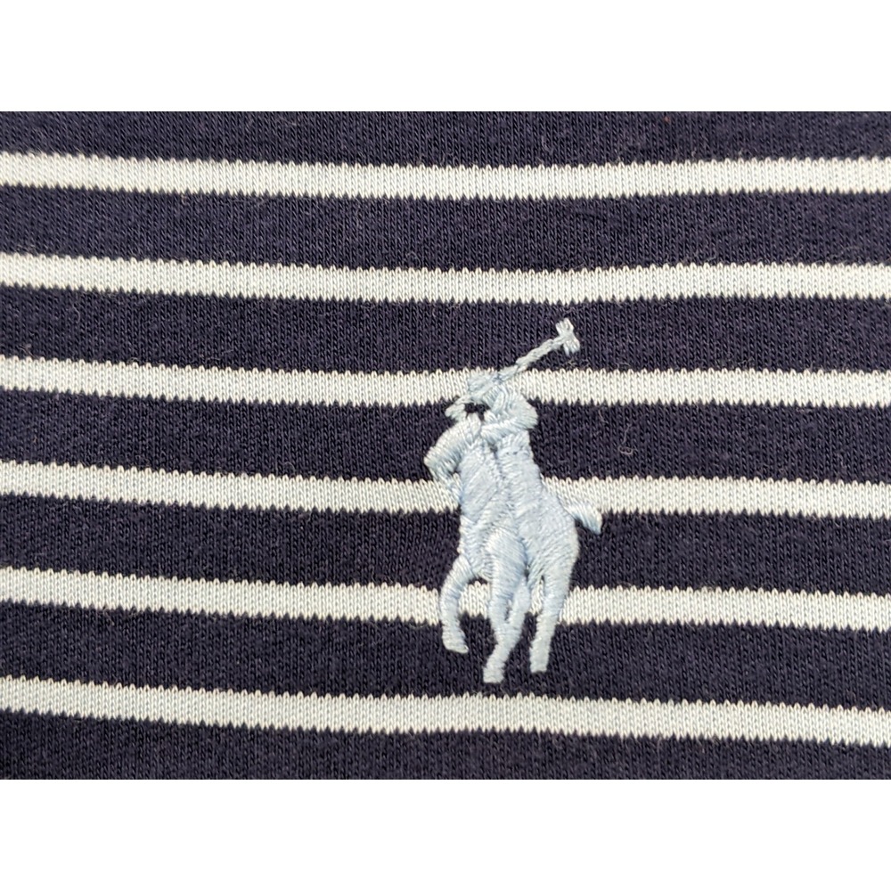 Polo Ralph Lauren XXL Custom Slim Fit Striped Polo Shirt Mens Blue Short Sleeve - Picture 8 of 9